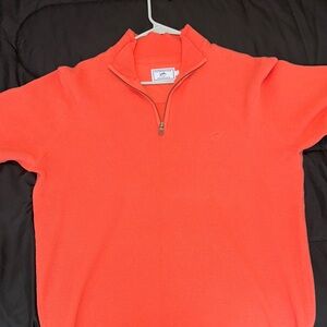 Southern Tide Men's Orange Quarter-Zip Shirt